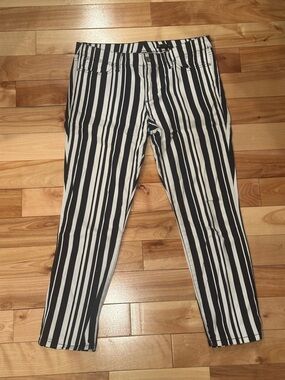 Club Monaco Black and White Vertical Stripe Pants